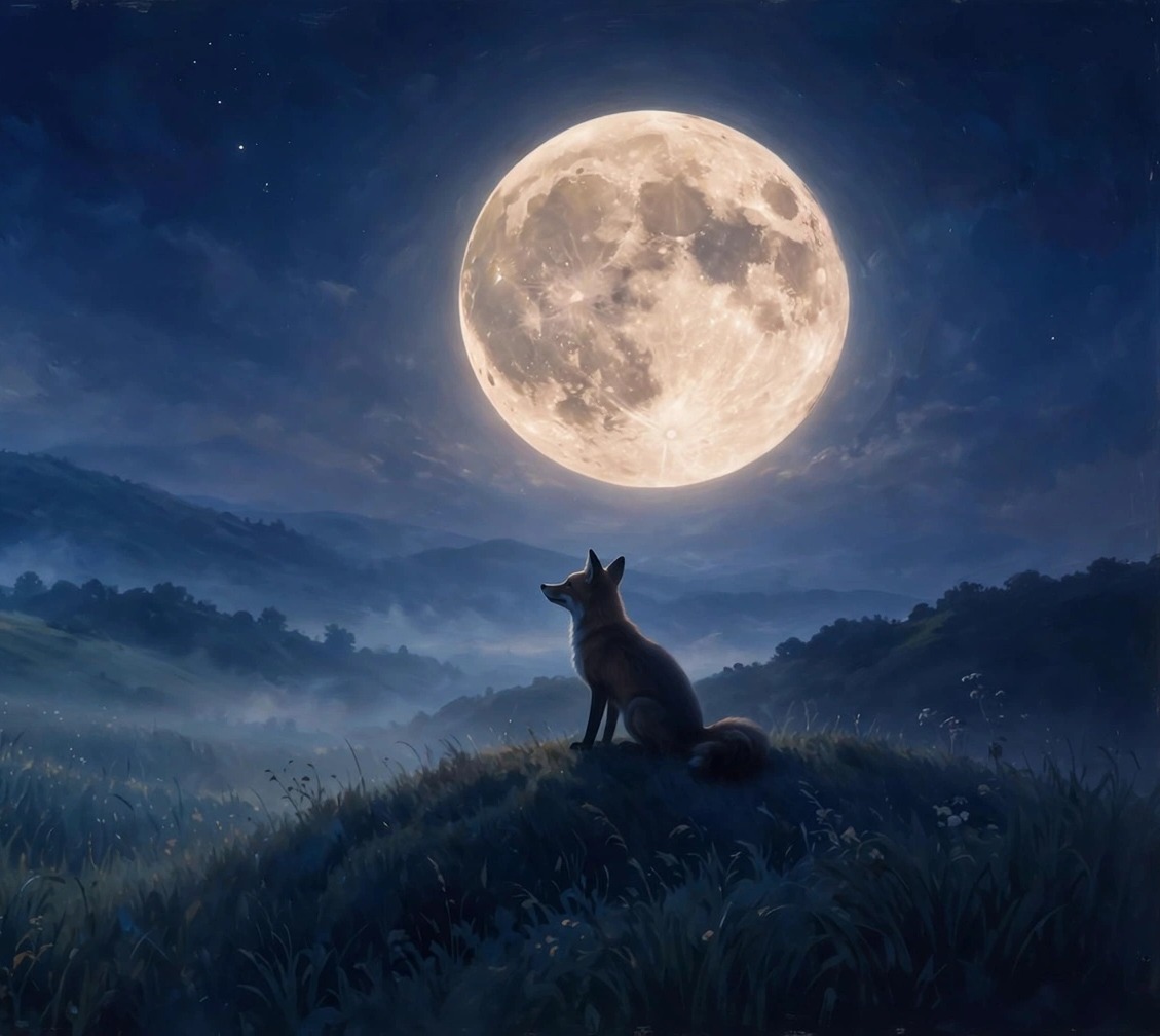 Fox Moonlit Watch cover wallpaper